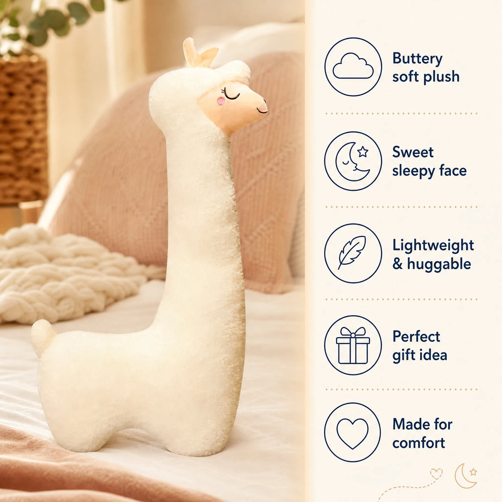 Giant Llama Plush with Soft Fleece Texture and Gentle Face - Bénéfices produit