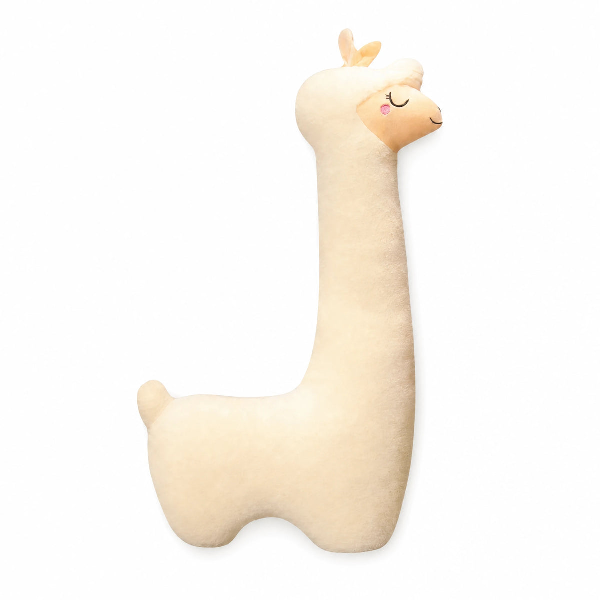 Giant Llama Plush with Soft Fleece Texture and Gentle Face - Fond blanc