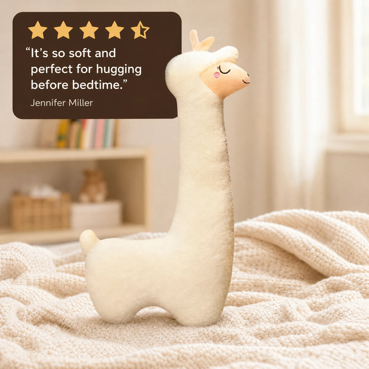 Giant Llama Plush with Soft Fleece Texture and Gentle Face - Image témoignage