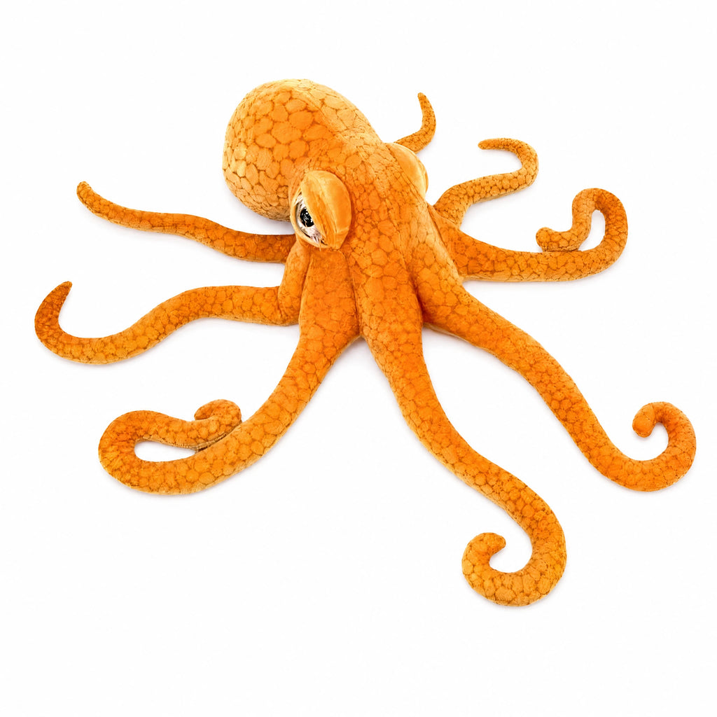 Giant Octopus Plush with Lifelike Textured Tentacles - Fond blanc