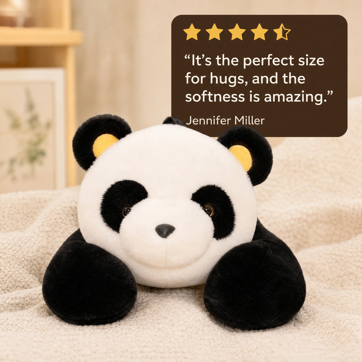 Giant Panda Plush with Classic Black and White Colors - Image témoignage