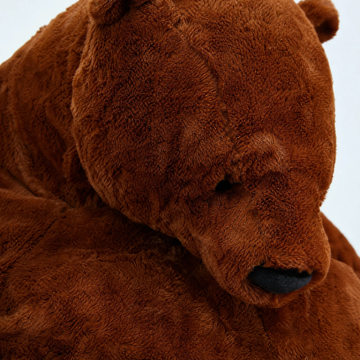 Giant Teddy Bear in Brown Plush Fur with Soft Filling - Détail matière