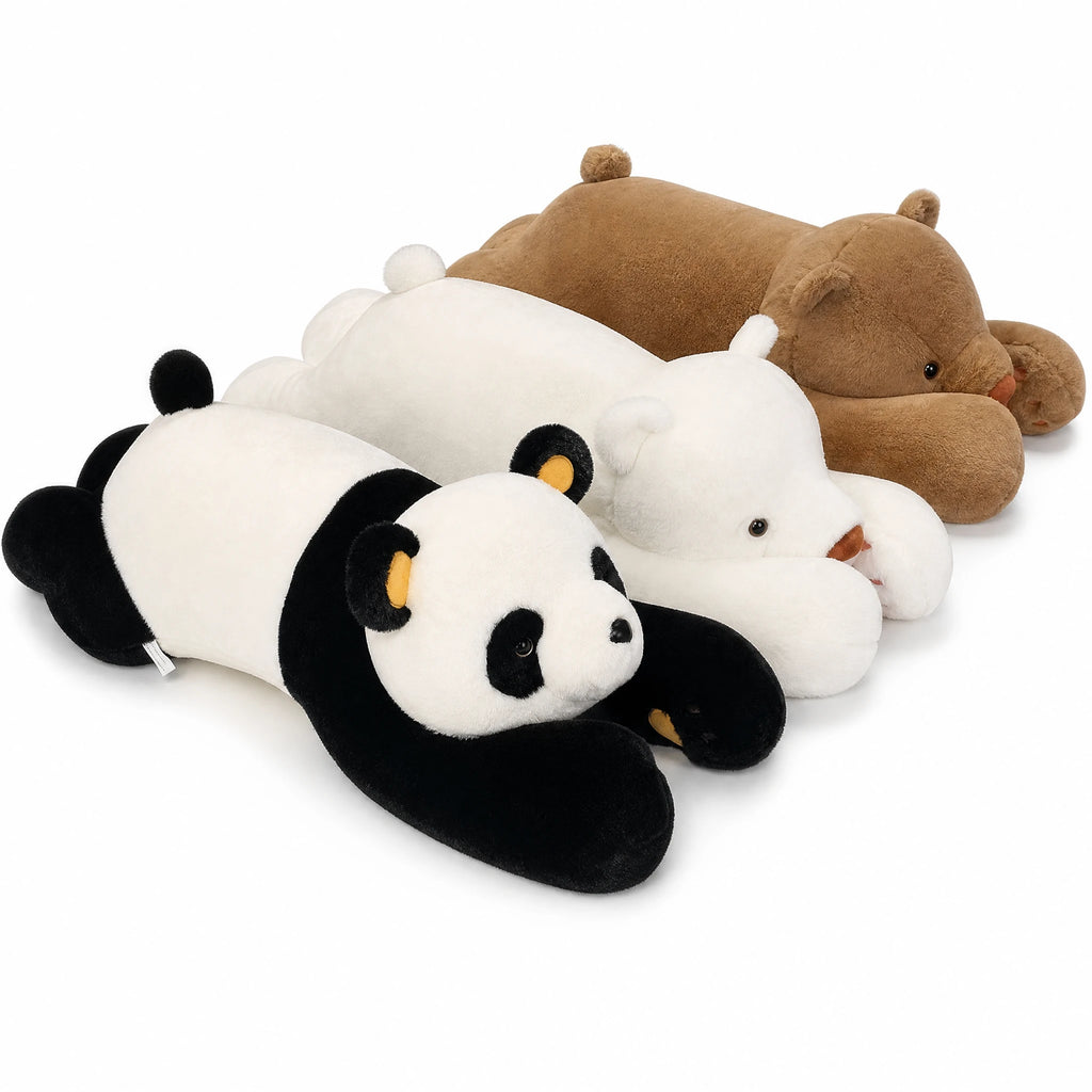 Giant Teddy Bear Plush in Panda, Brown or Polar Bear - Fond blanc
