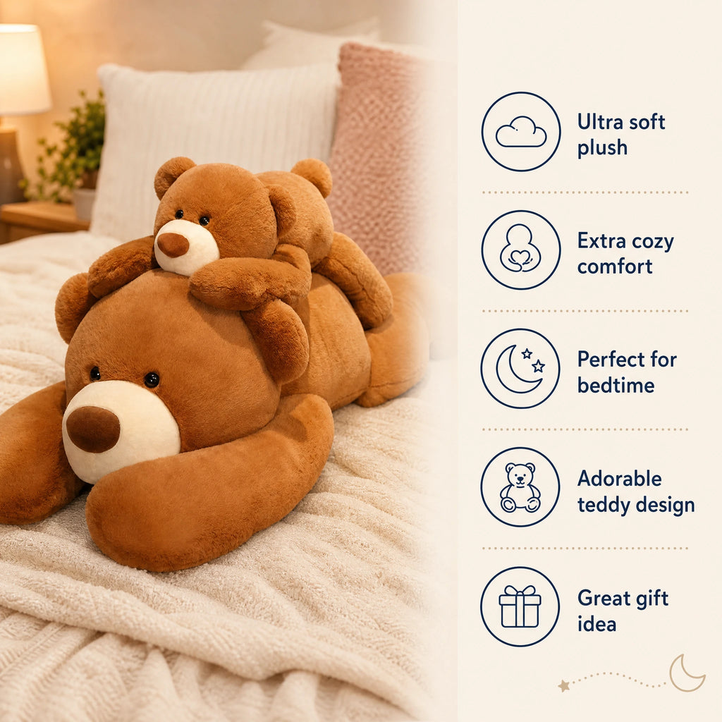 Giant Teddy Bear Plush with Ultra-Soft Brown Fur - Bénéfices produit