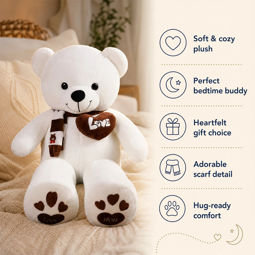 Giant Teddy Bear with Love Heart and Paw Prints - Bénéfices produit