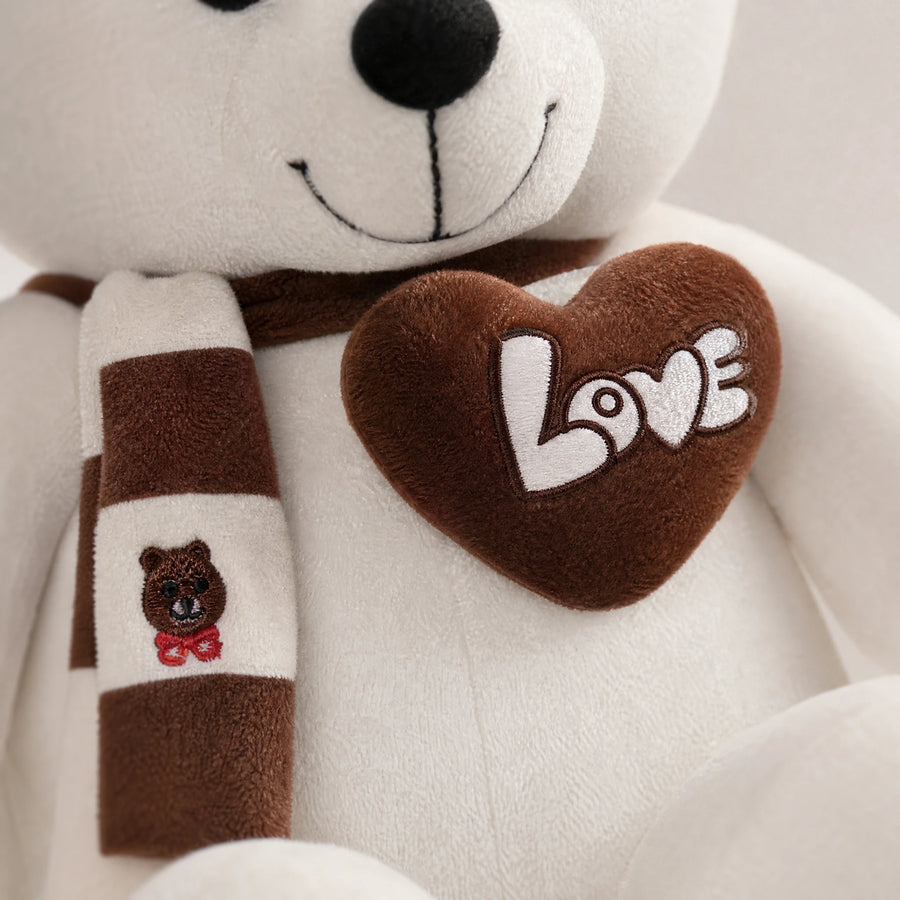 Giant Teddy Bear with Love Heart and Paw Prints - Détail matière