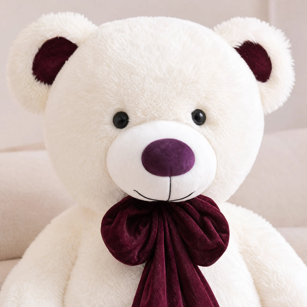 Giant Teddy Bear with Satin Bow in Four Colors - Détail matière