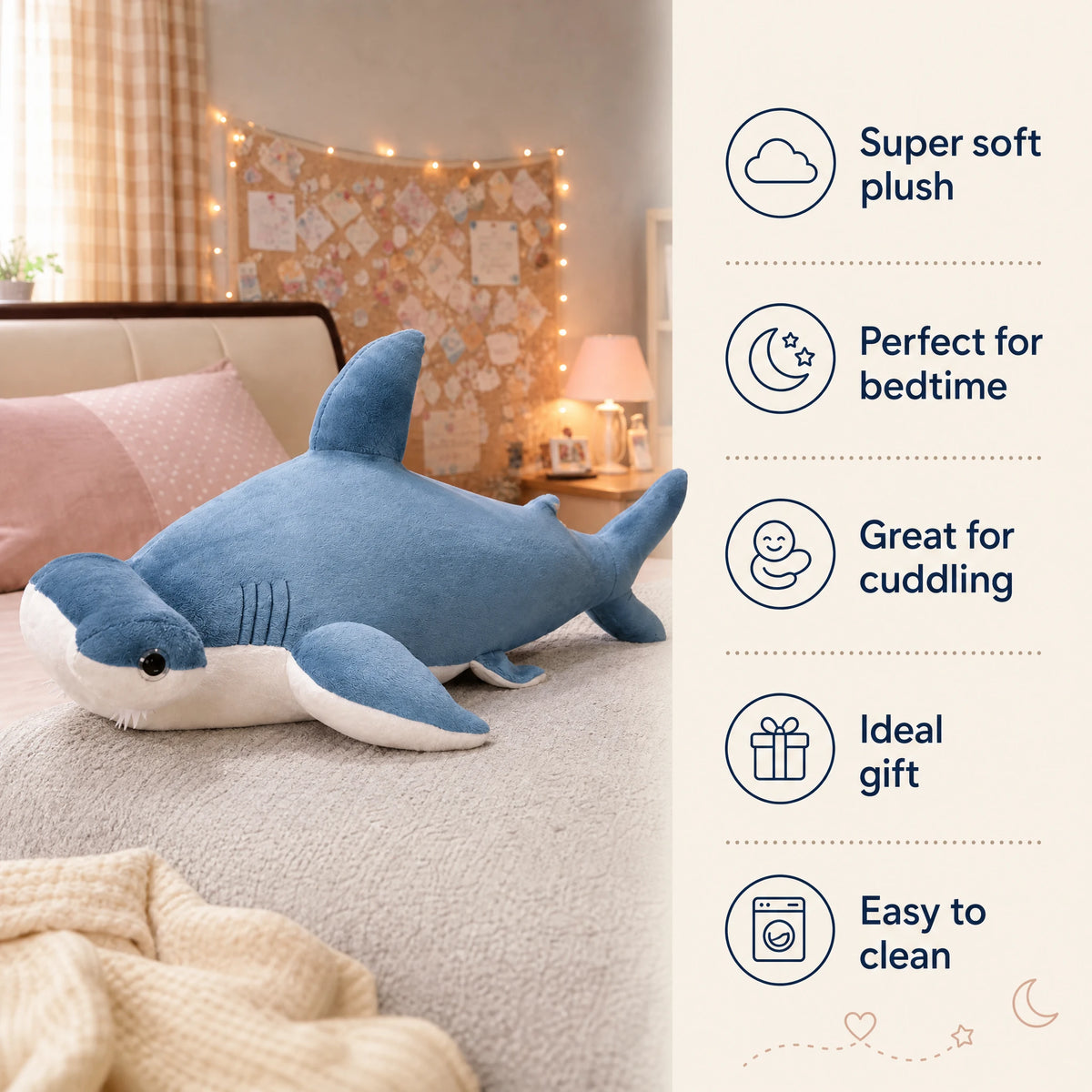 Giant Whale Shark Plush - Soft Stuffed Sea Animal - Bénéfices produit