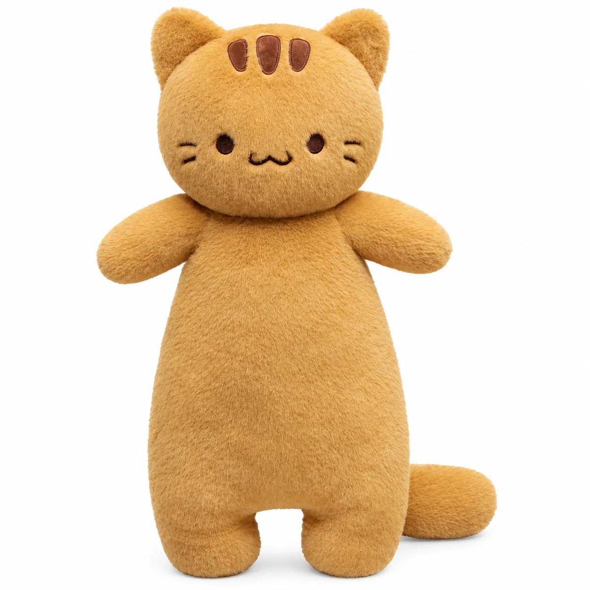 Ginger Cat Plush with Embroidered Face and Floppy Paws - 75cm / 29in · 120cm / 47in
