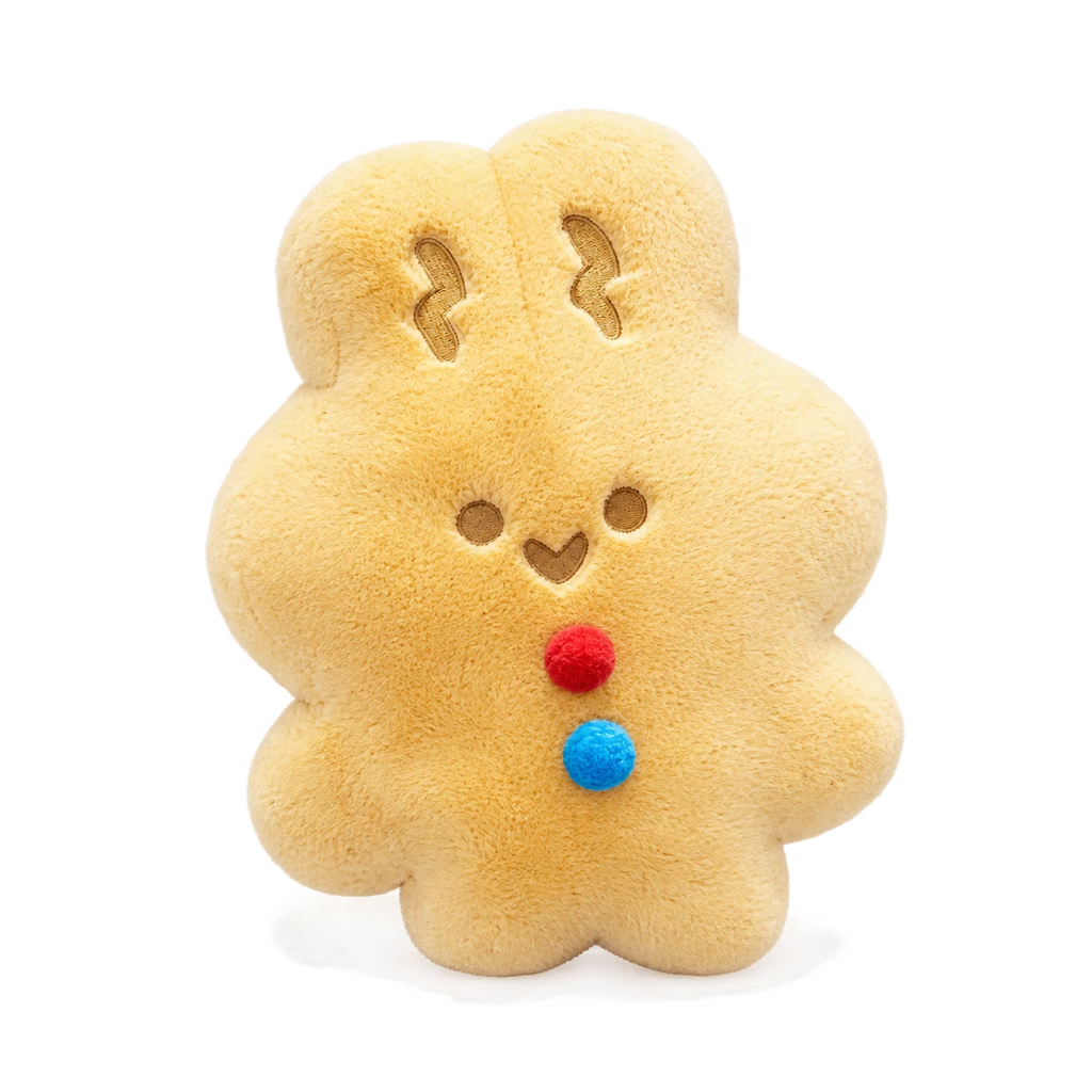 Gingerbread Man Plush with Red Bow and Embroidered Details - Bunny / 8in / 20cm … (3 tailles)