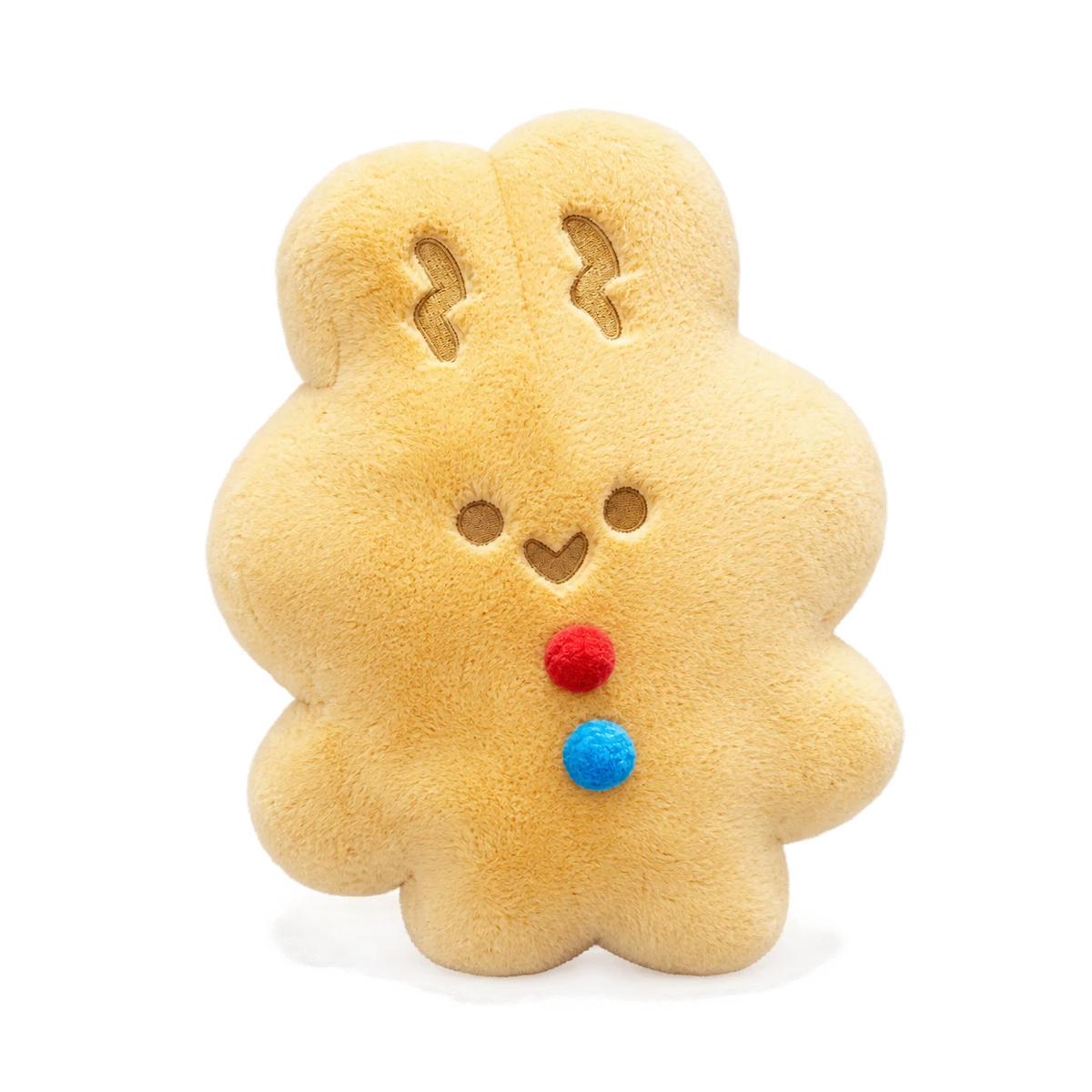 Gingerbread Man Plush with Red Bow and Embroidered Details - Bunny / 8in / 20cm … (3 tailles)
