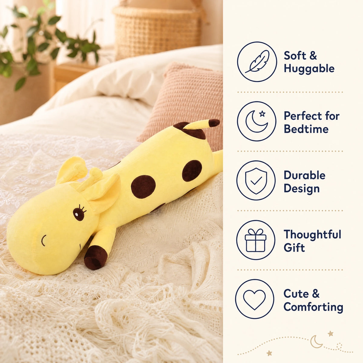 Giraffe Body Pillow with Plush Long Design - Bénéfices produit