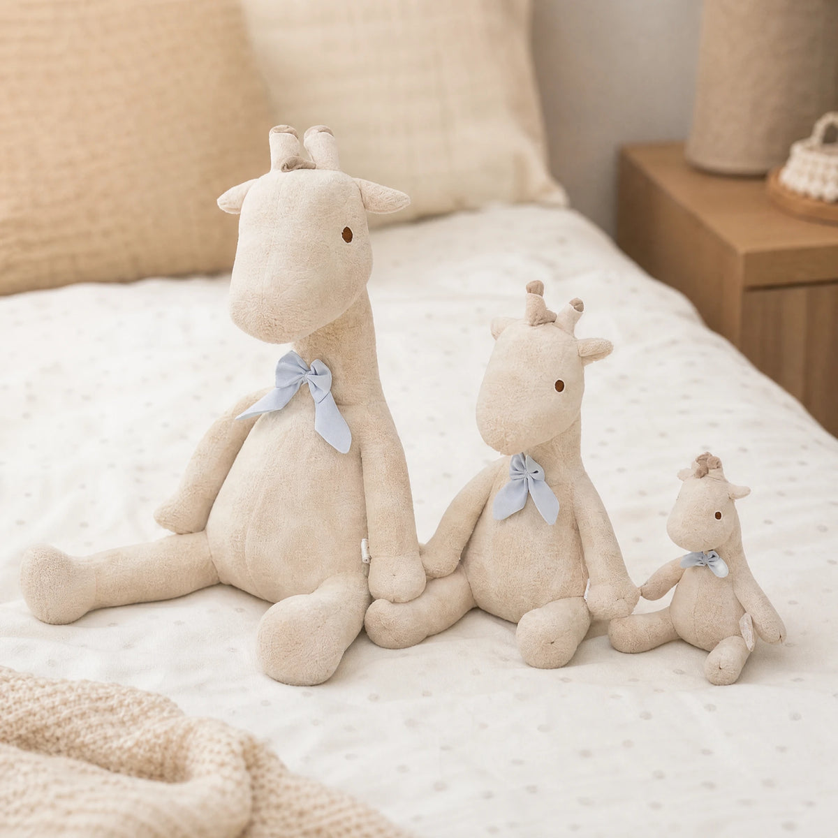 Giraffe Plush with Blue Ribbon and Long Legs - Utilisation du produit
