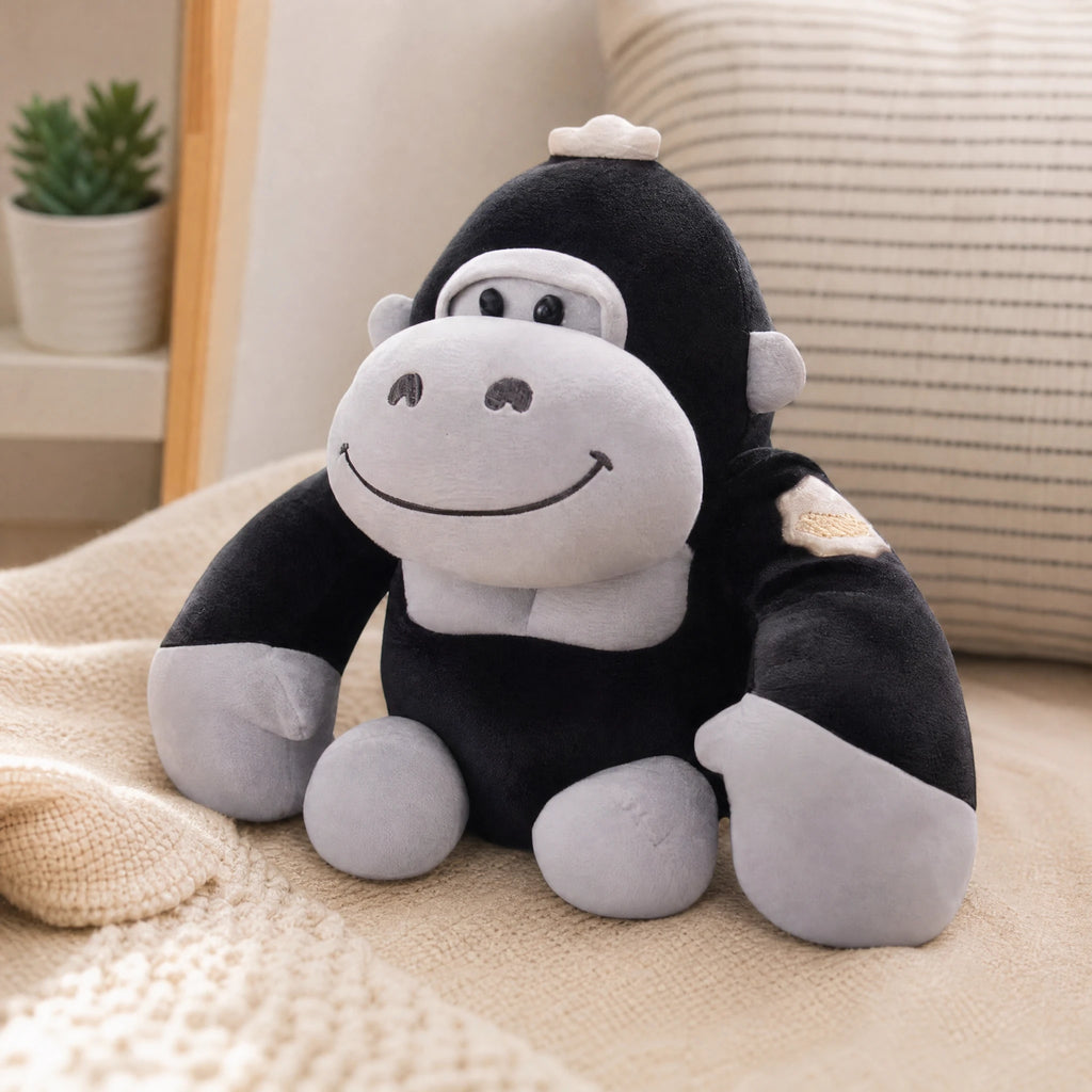Gorilla Plush with Black Fur and Cheerful Smile - Utilisation du produit