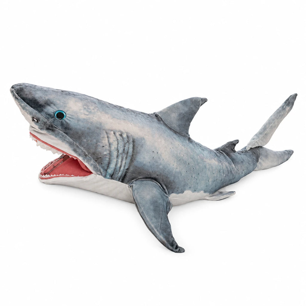Great White Shark Plush with Realistic Grey and White Design - Shark Plush / 51in / 130cm … (5 tailles)