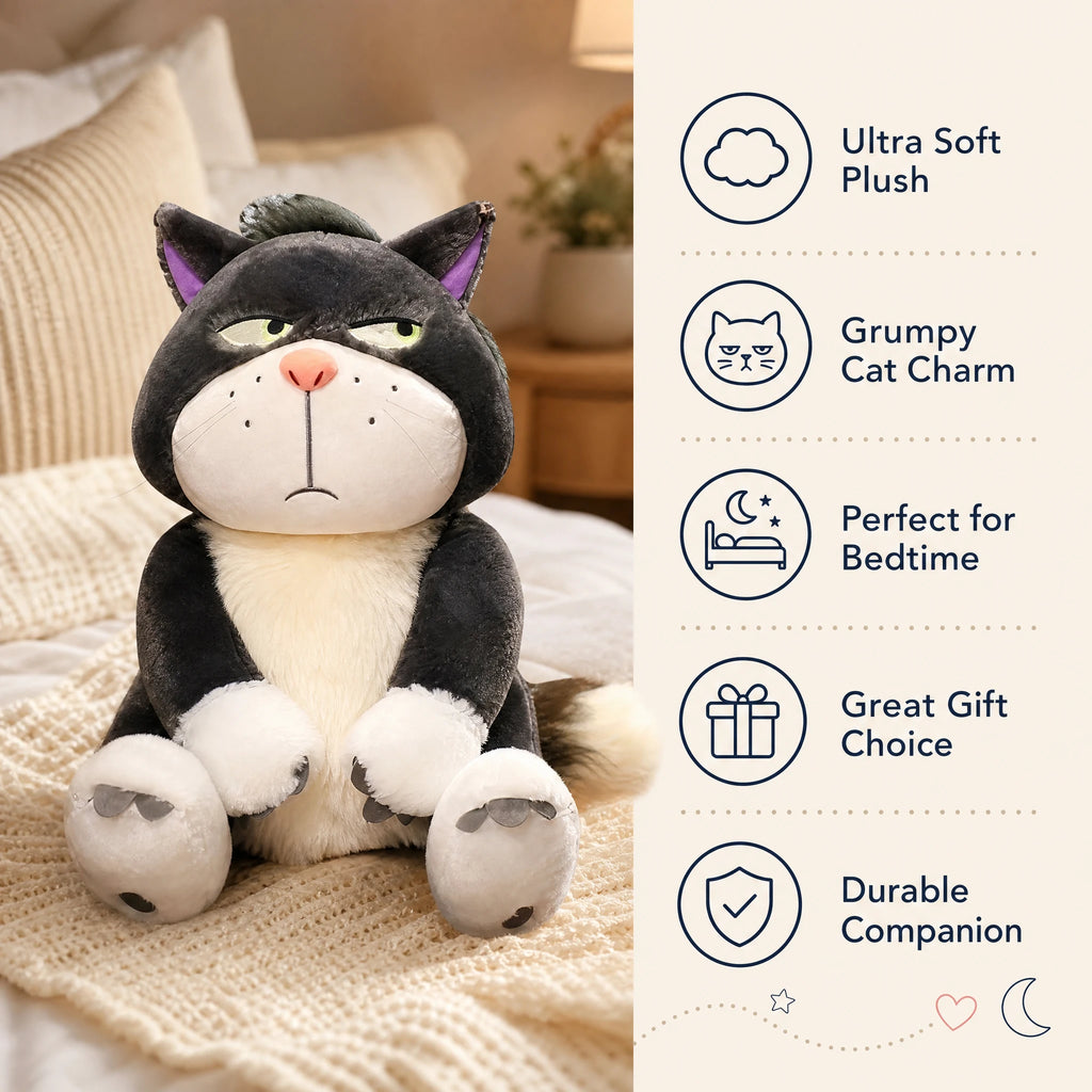 Grumpy Cat Plush with Black and White Fur - Bénéfices produit