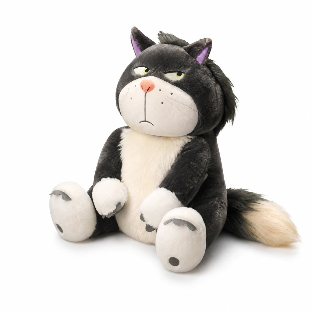 Grumpy Cat Plush with Black and White Fur - Fond blanc, autre angle