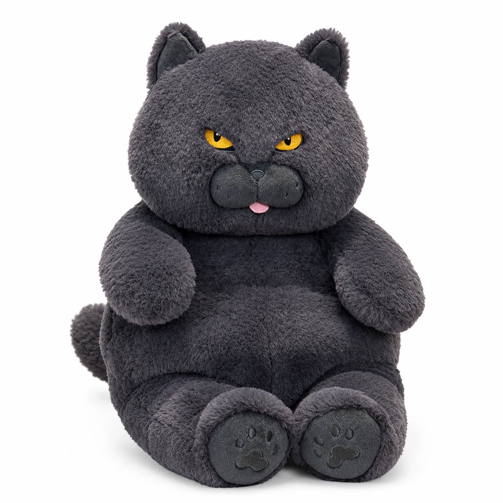 Grumpy Cat Plush with Yellow Eyes and Gray Fur - Black / 11in / 30cm … (4 tailles)