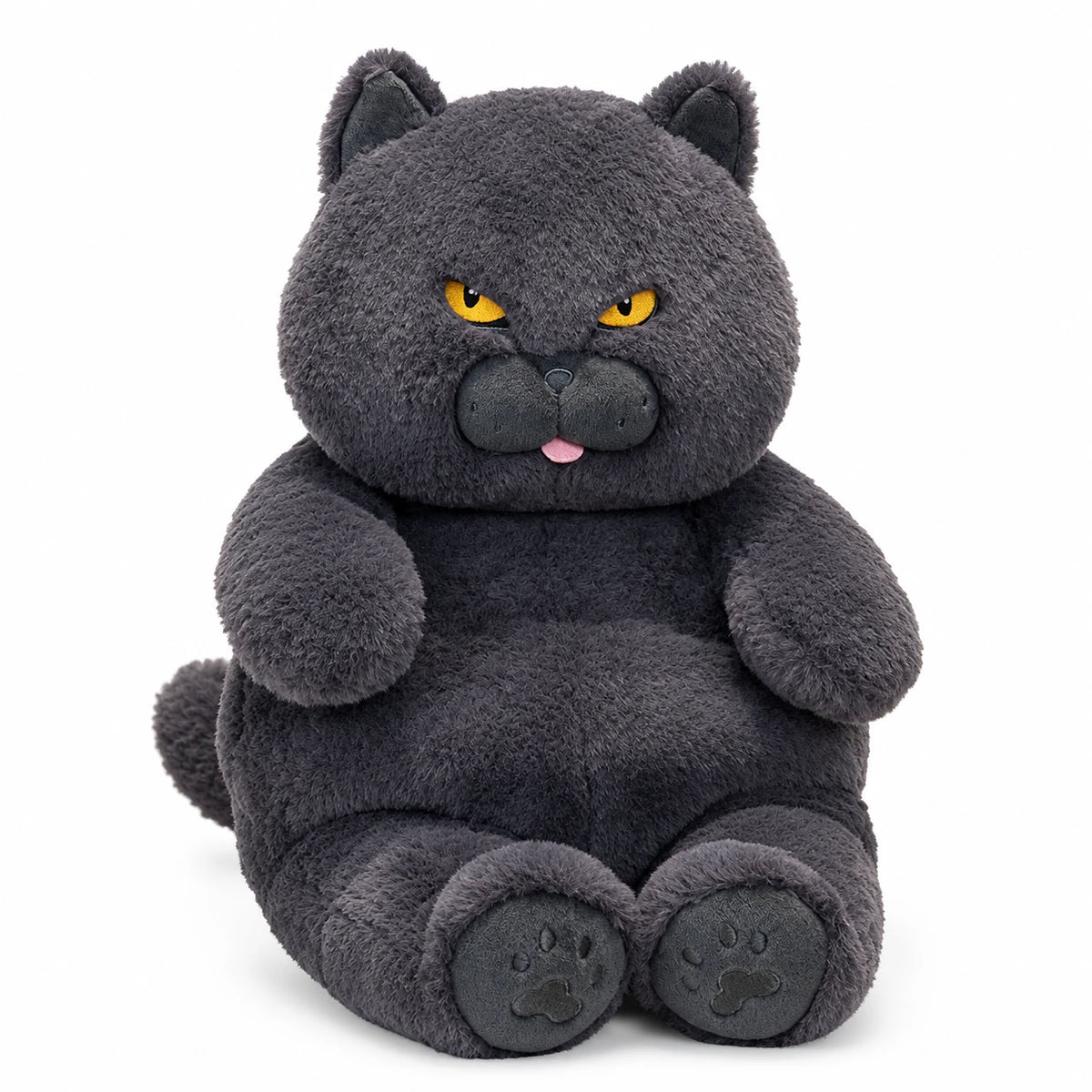 Grumpy Cat Plush with Yellow Eyes and Gray Fur - Black / 11in / 30cm … (4 tailles)