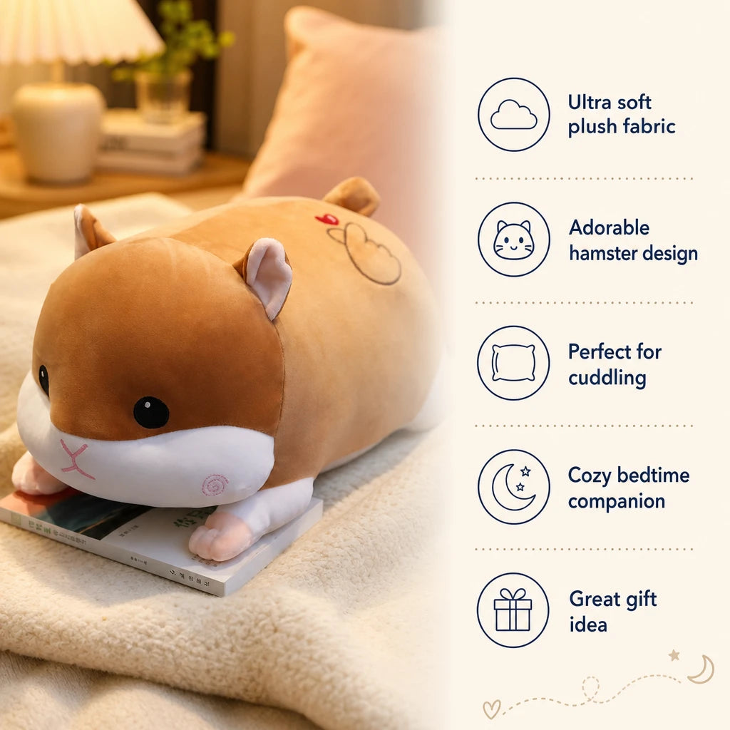 Hamster Plush Pillow with Chubby Body Design - Bénéfices produit
