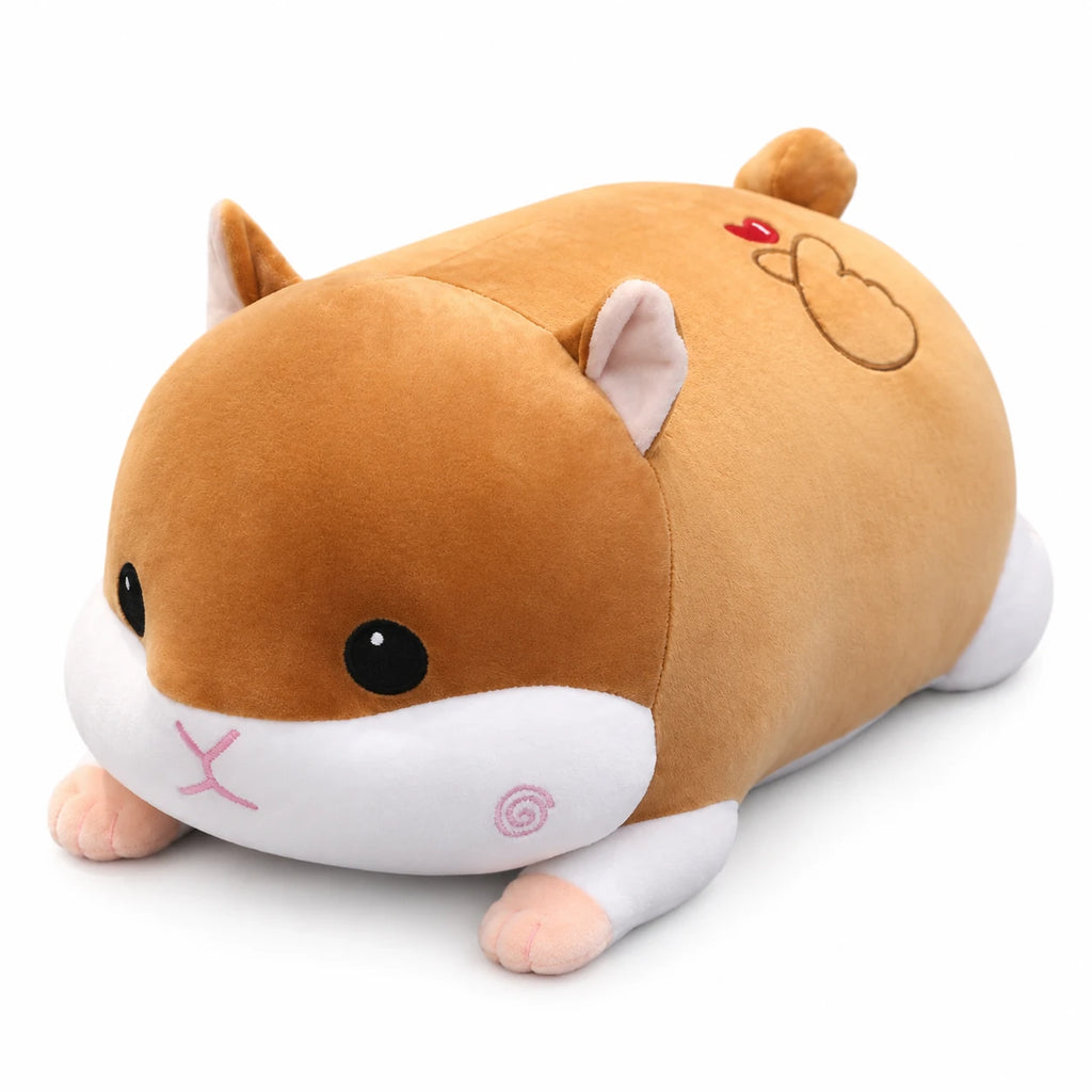 Hamster Plush Pillow with Chubby Body Design - Ginger (Hamster) / 13in / 35cm … (4 tailles)