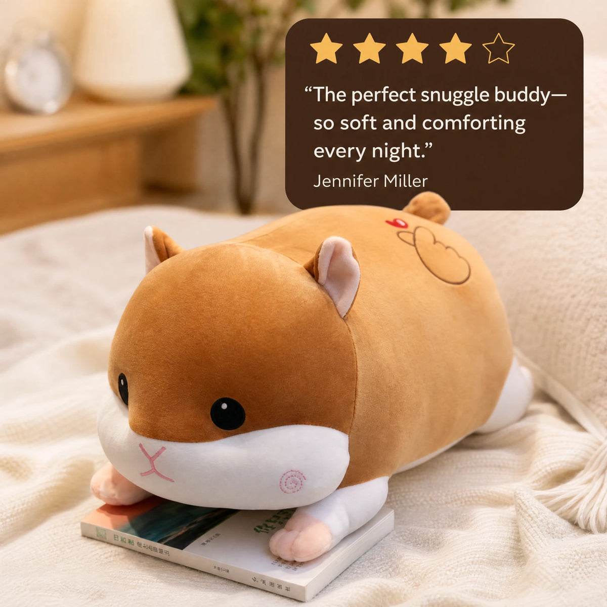 Hamster Plush Pillow with Chubby Body Design - Image témoignage