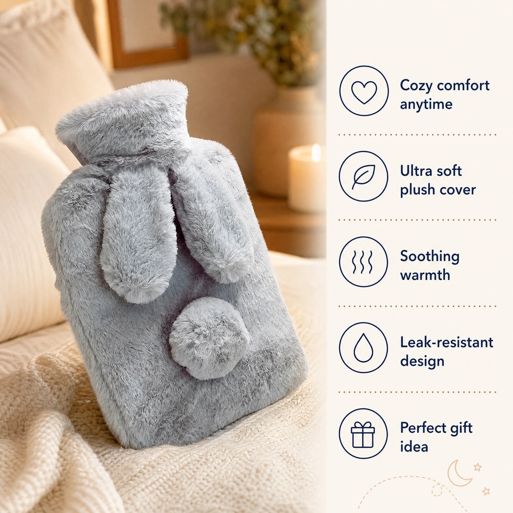 Heatable Bunny Plush with Soft Gray Rabbit Cover - Bénéfices produit