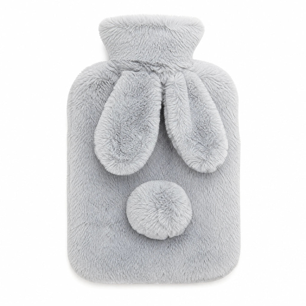 Heatable Bunny Plush with Soft Gray Rabbit Cover - Fond blanc