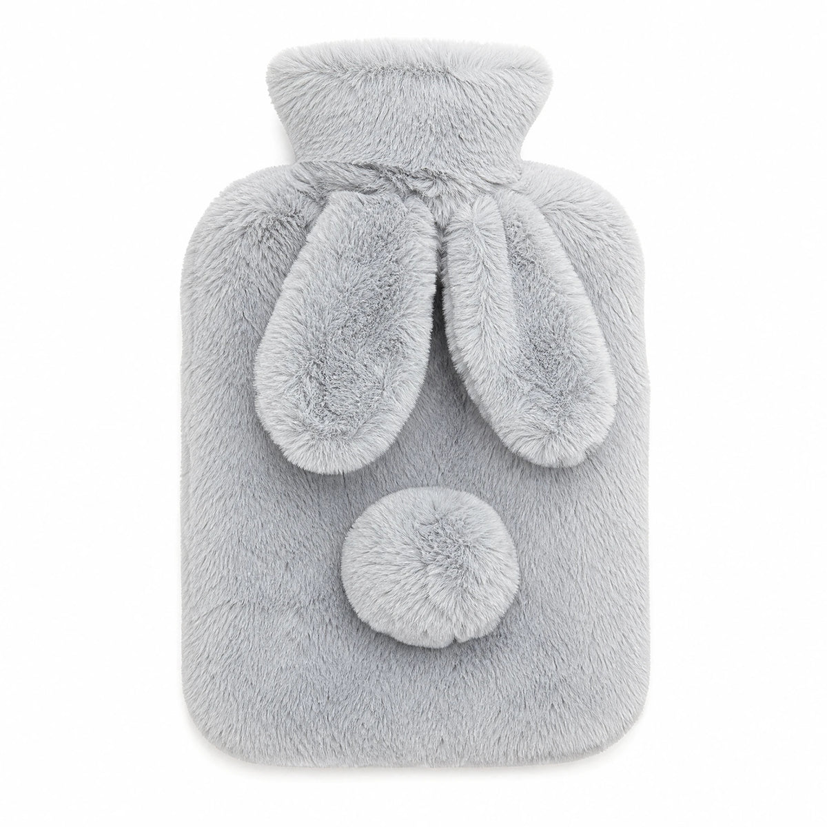 Heatable Bunny Plush with Soft Gray Rabbit Cover - Fond blanc