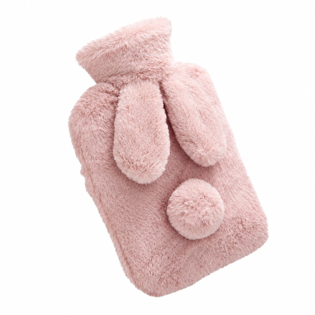 Heatable Bunny Plush with Soft Gray Rabbit Cover - Pink