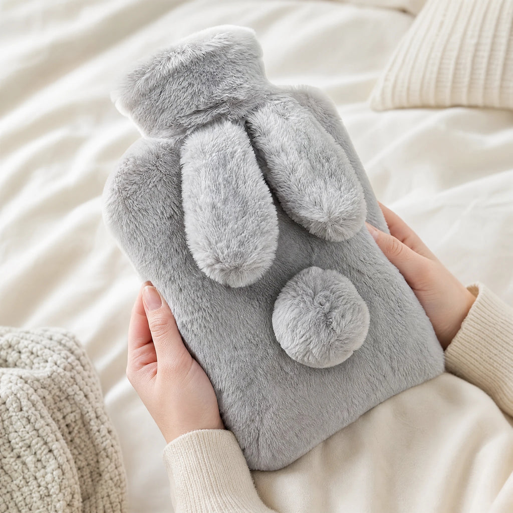 Heatable Bunny Plush with Soft Gray Rabbit Cover - Utilisation du produit