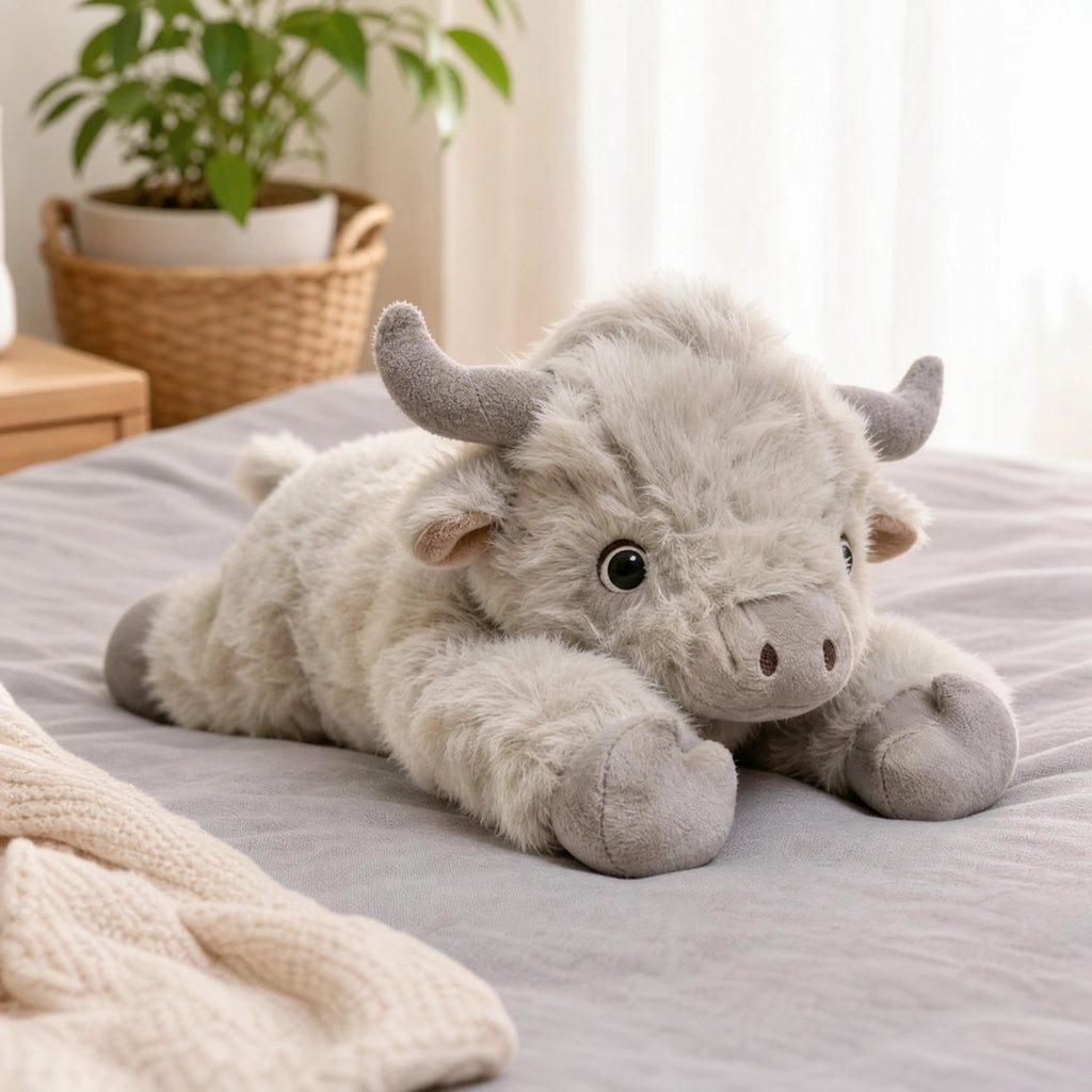 Highland Cow Plush with Fluffy Fur and Soft Body 40cm - Utilisation du produit