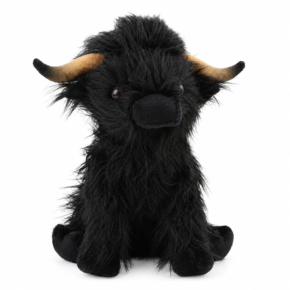 Highland Cow Plush with Long Shaggy Fur - Black