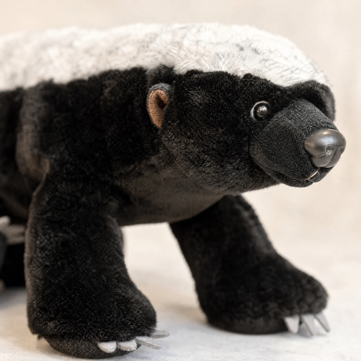 Honey Badger Plush with Realistic Features and Soft Fur - Détail matière