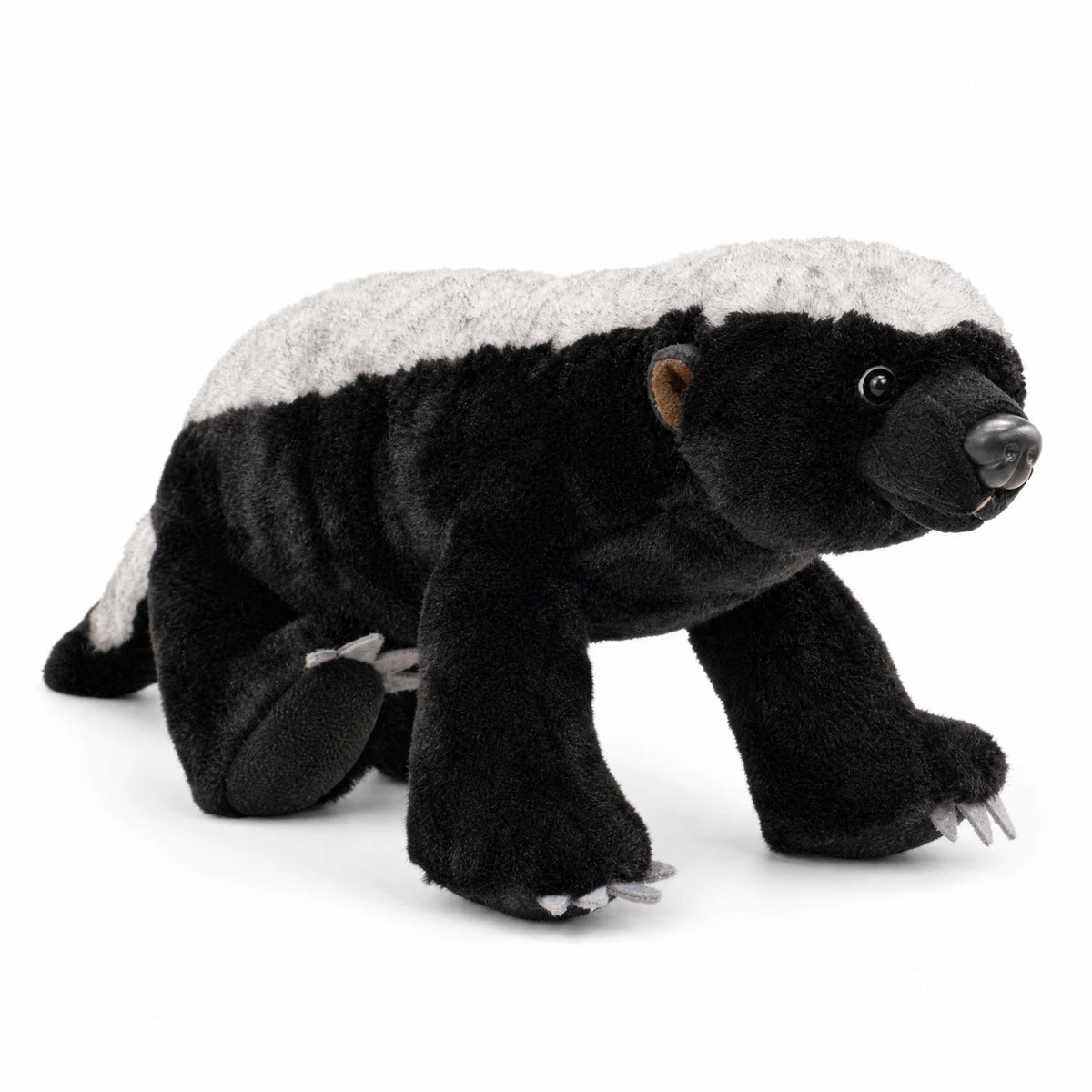Honey Badger Plush with Realistic Features and Soft Fur - Fond blanc
