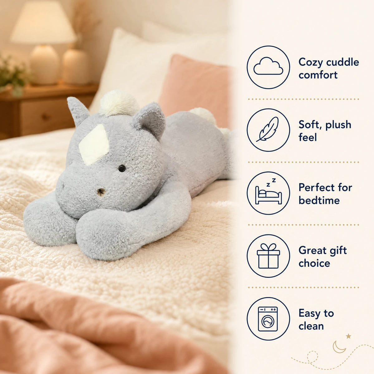 Horse Plush Toy with Diamond Mark and Oversized Hooves - Bénéfices produit