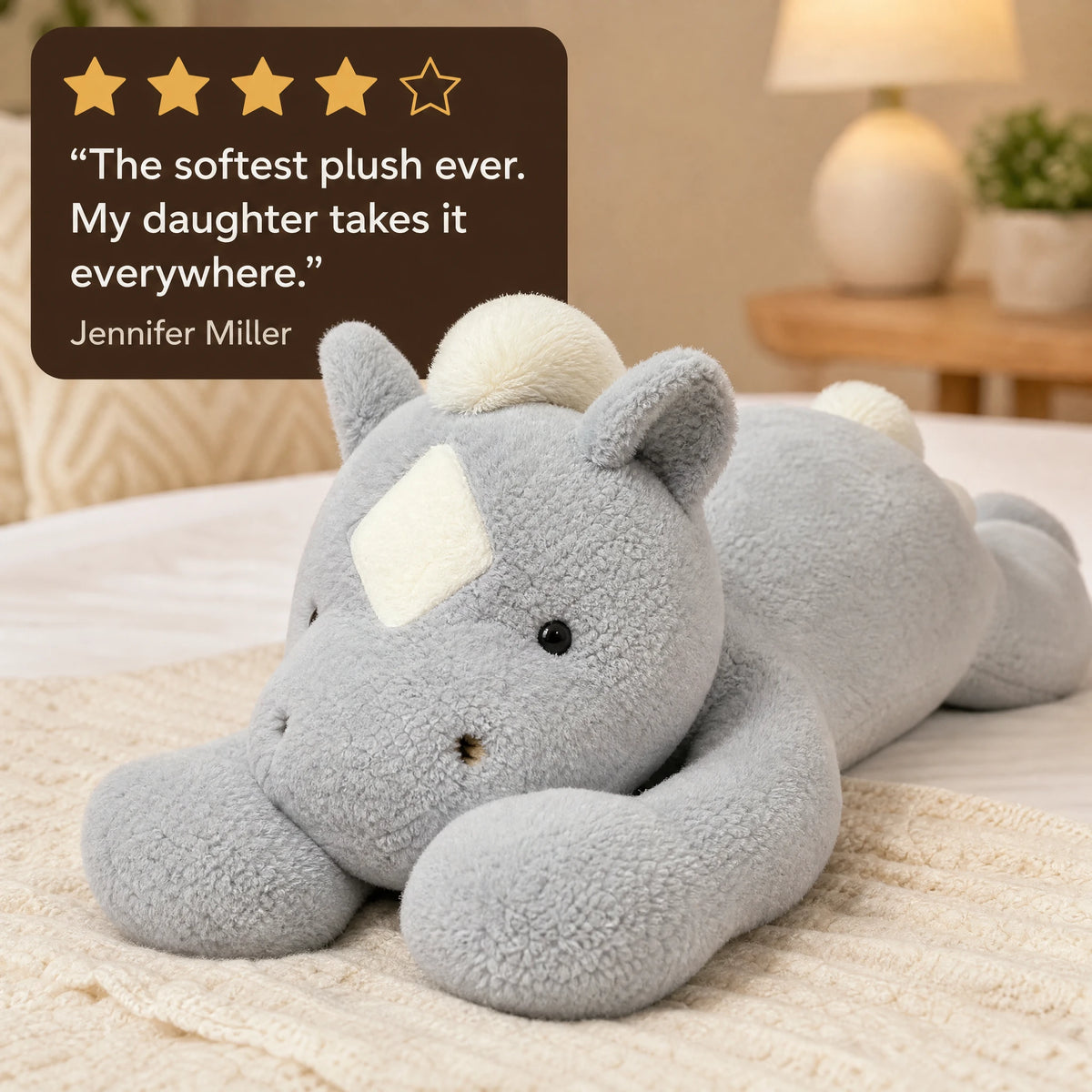 Horse Plush Toy with Diamond Mark and Oversized Hooves - Image témoignage