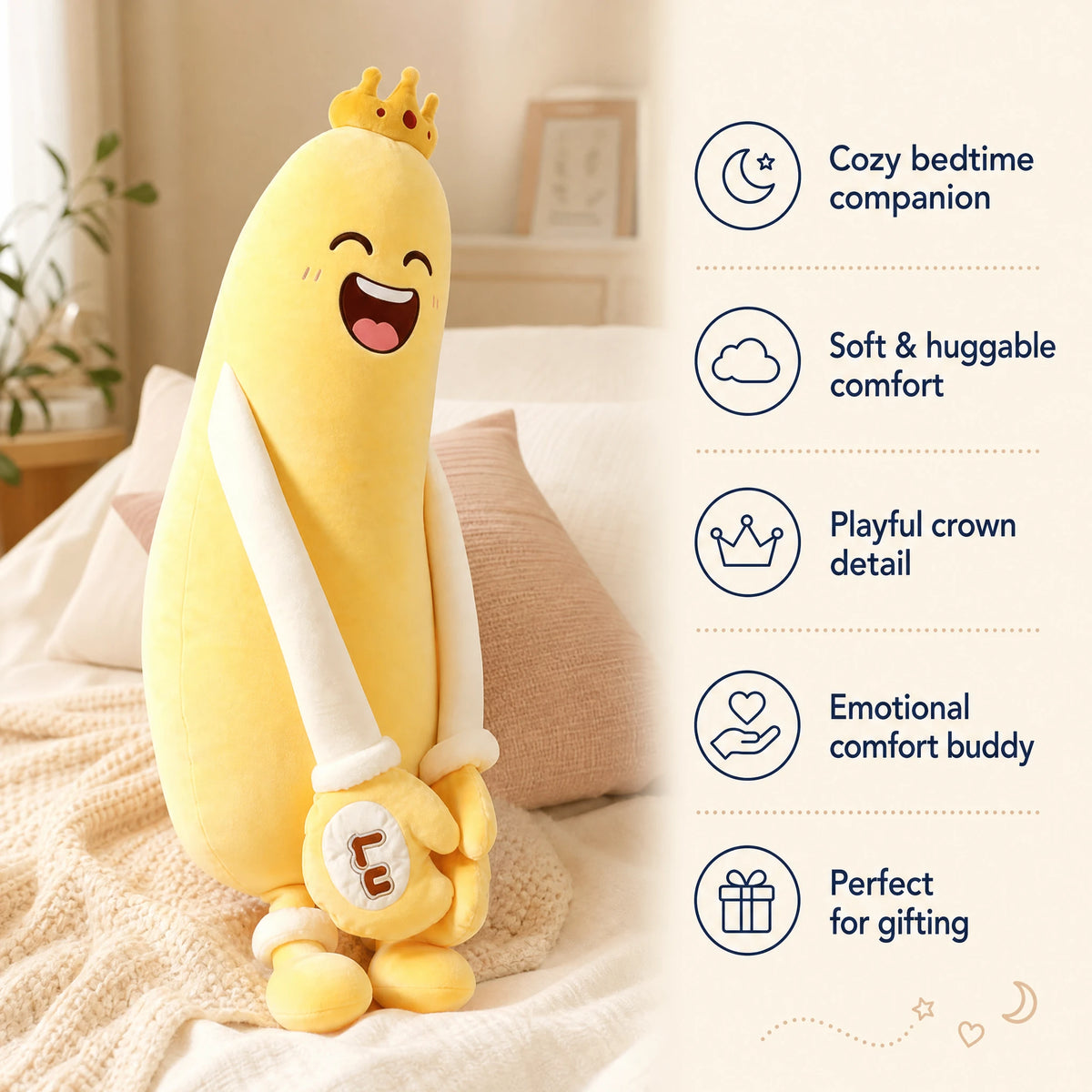 Hugging Plush Toy Mango Character with Patting Hands - Bénéfices produit
