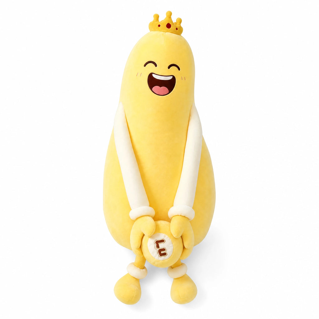 Hugging Plush Toy Mango Character with Patting Hands - Fond blanc