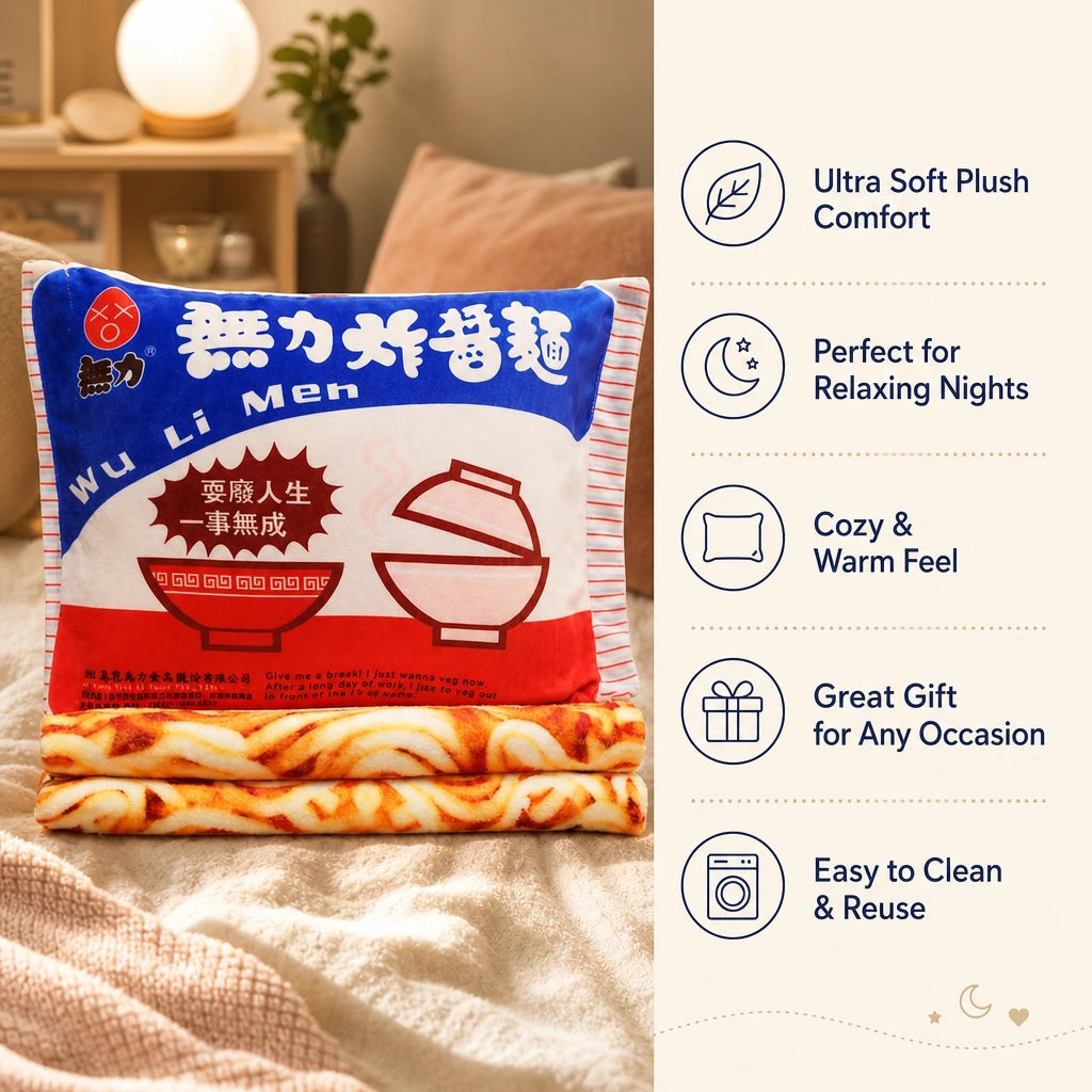 Instant Noodle Pillow with Realistic Packaging Design - Bénéfices produit