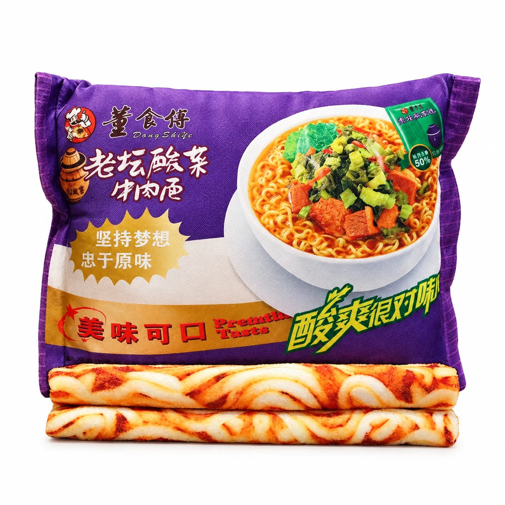 Instant Noodle Pillow with Realistic Packaging Design - Purple / Yes