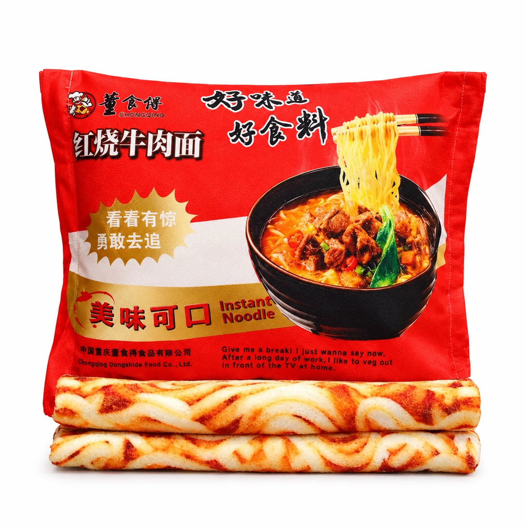 Instant Noodle Pillow with Realistic Packaging Design - Red / Yes