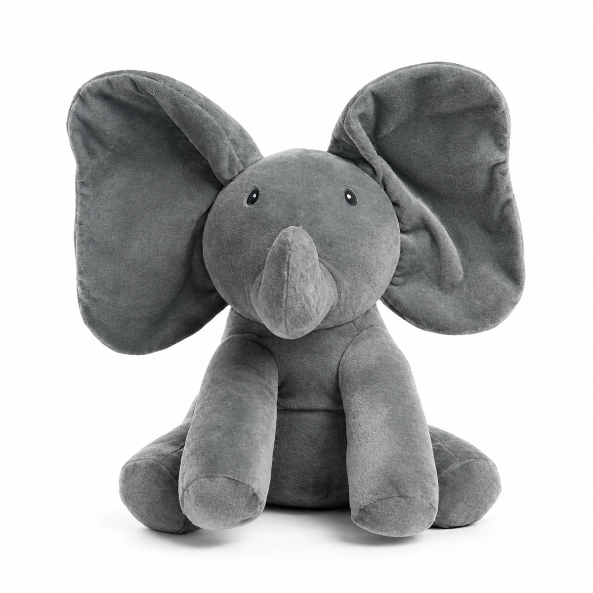 Interactive Elephant Plush with Flapping Ears - Dark Gray