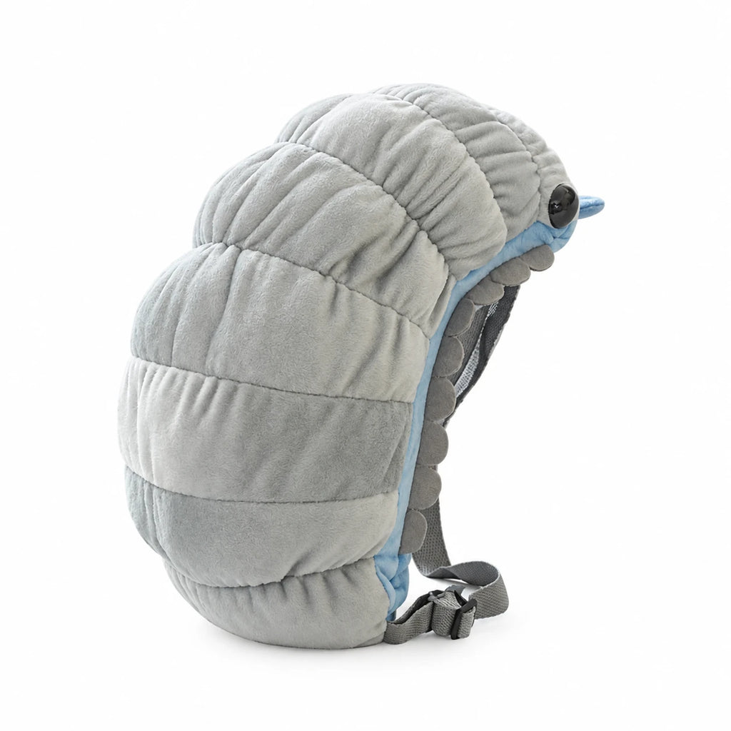 Isopod Plush Backpack with Adjustable Straps - Grey