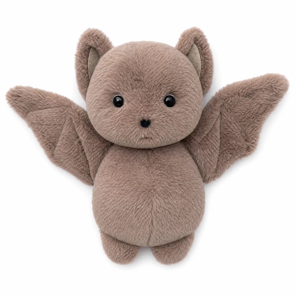 Kawaii Bat Plush with Soft Wings and Sweet Expression - Fond blanc