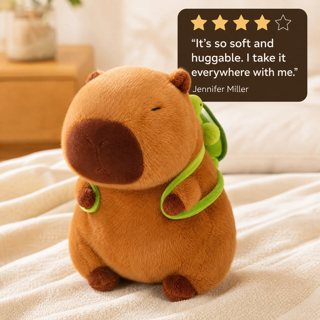 Kawaii Capybara Plush with Backpack Character Designs - Image témoignage