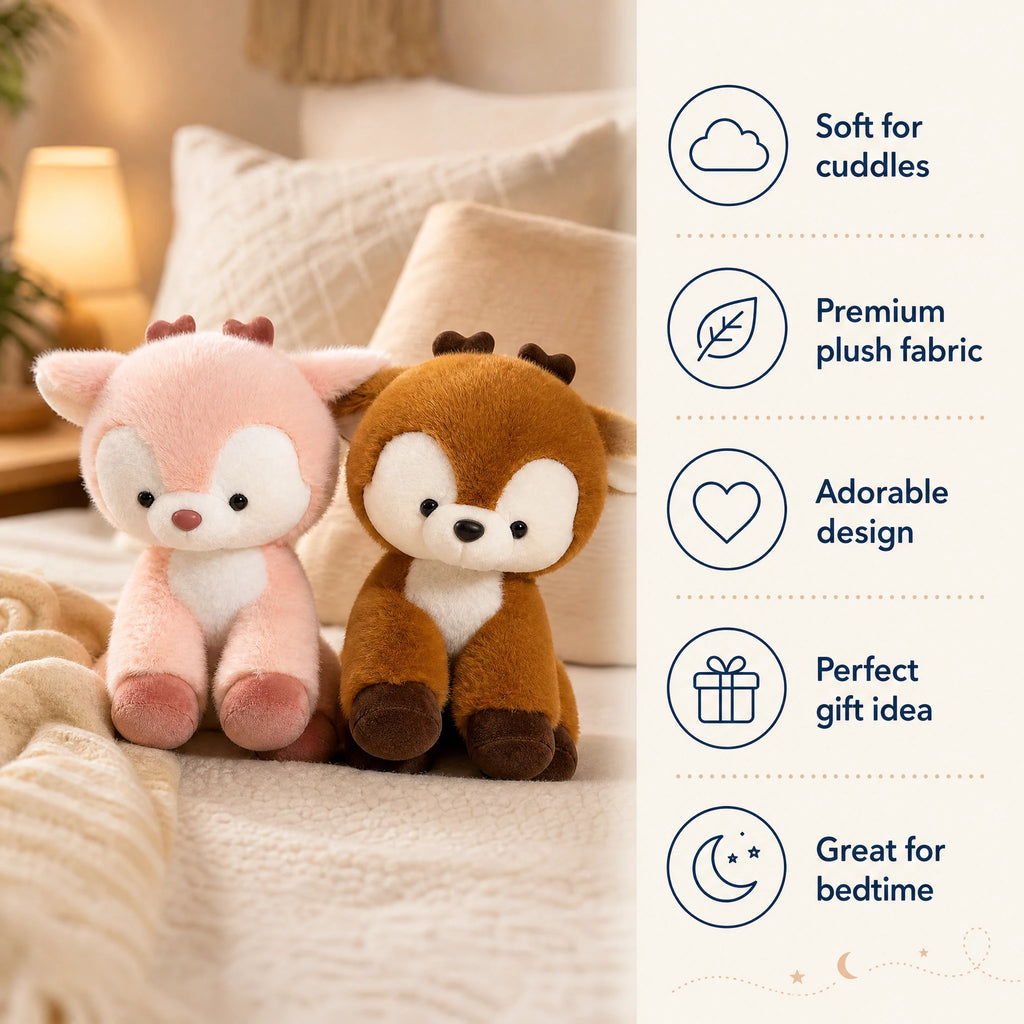 Kawaii Deer Plush with Oversized Head and Soft Fabric - Bénéfices produit