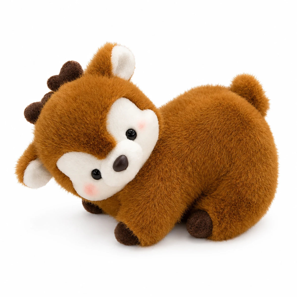 Kawaii Deer Plush with Oversized Head and Soft Fabric - Brown Laying / 6in / 15cm … (3 tailles)
