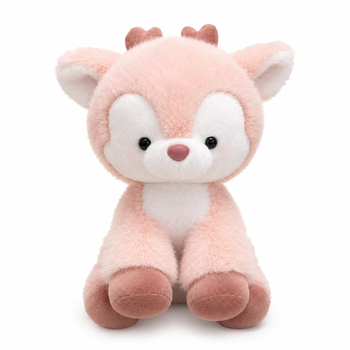 Kawaii Deer Plush with Oversized Head and Soft Fabric - Pink Sitting / 6in / 15cm … (3 tailles)