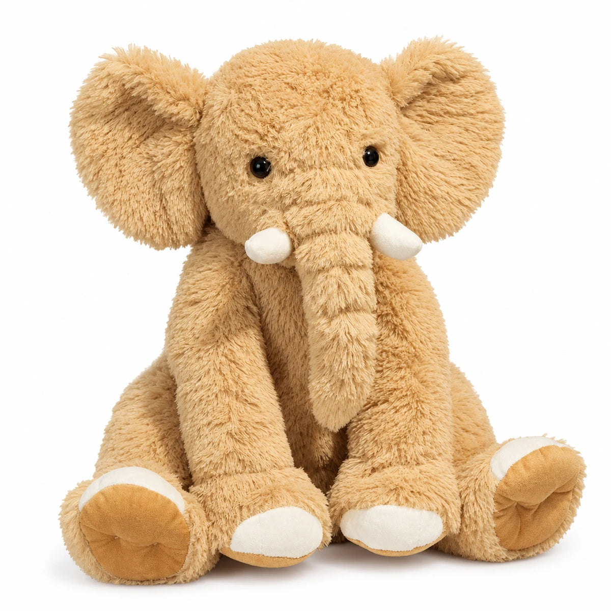 Kawaii Elephant Plush with Oversized Ears and Soft Fur - Brown